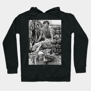 Vintage photo of Banana Loaders in Ecuador Hoodie